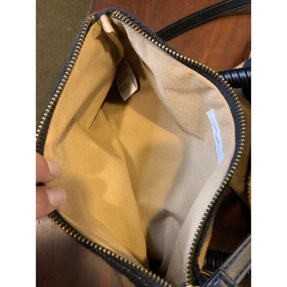 Anthropologie Striped Fuzzy Tote Bag  pouch included - Picture 4 of 13